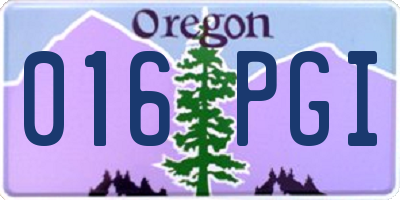OR license plate 016PGI