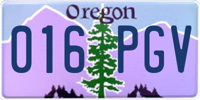 OR license plate 016PGV