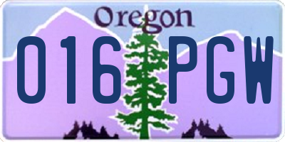 OR license plate 016PGW