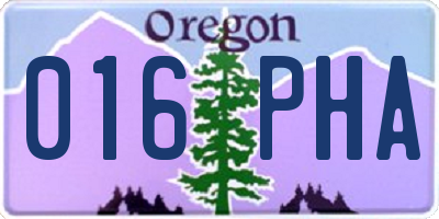 OR license plate 016PHA