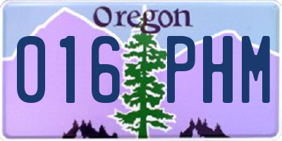OR license plate 016PHM