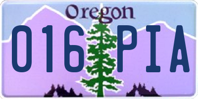 OR license plate 016PIA