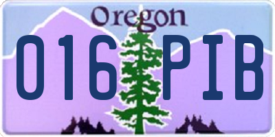 OR license plate 016PIB