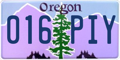 OR license plate 016PIY