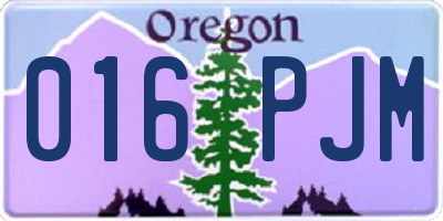 OR license plate 016PJM