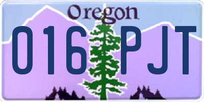 OR license plate 016PJT