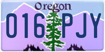 OR license plate 016PJY