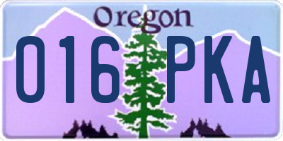 OR license plate 016PKA