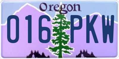 OR license plate 016PKW