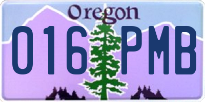OR license plate 016PMB