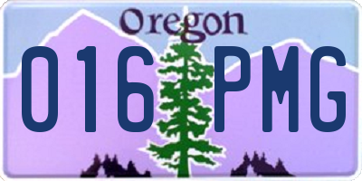 OR license plate 016PMG
