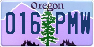 OR license plate 016PMW