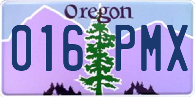 OR license plate 016PMX