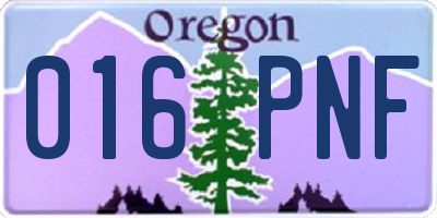 OR license plate 016PNF