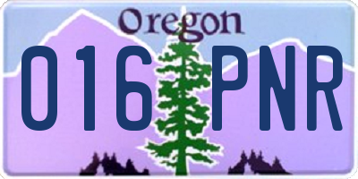 OR license plate 016PNR