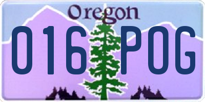 OR license plate 016POG