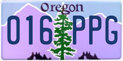 OR license plate 016PPG