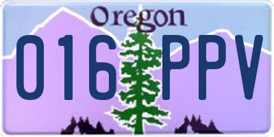 OR license plate 016PPV