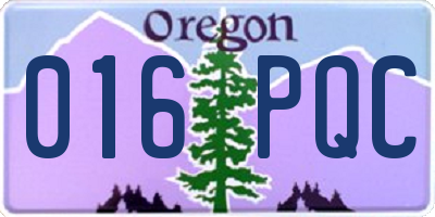 OR license plate 016PQC