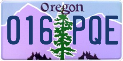 OR license plate 016PQE
