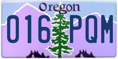 OR license plate 016PQM