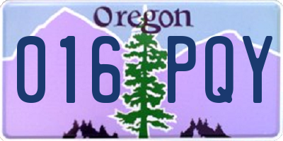 OR license plate 016PQY