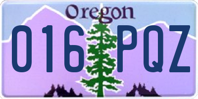 OR license plate 016PQZ