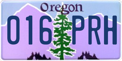 OR license plate 016PRH