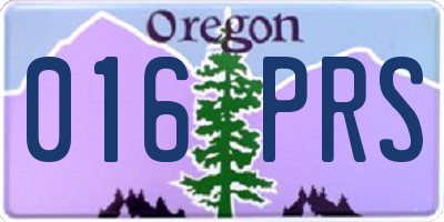 OR license plate 016PRS