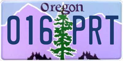 OR license plate 016PRT