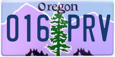 OR license plate 016PRV