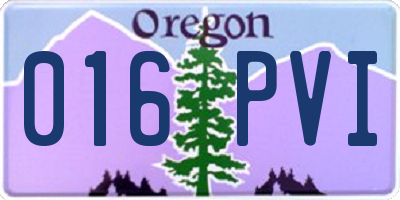 OR license plate 016PVI