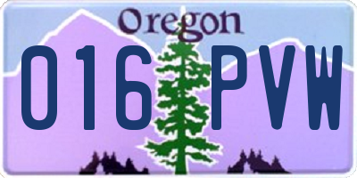 OR license plate 016PVW