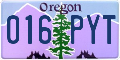 OR license plate 016PYT