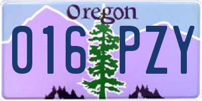 OR license plate 016PZY
