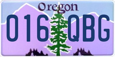 OR license plate 016QBG
