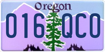 OR license plate 016QCO