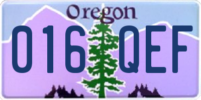 OR license plate 016QEF