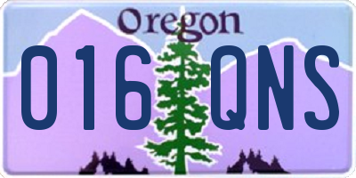 OR license plate 016QNS