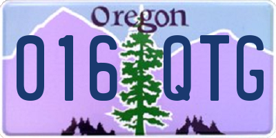 OR license plate 016QTG