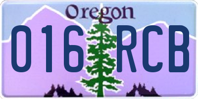 OR license plate 016RCB