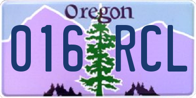 OR license plate 016RCL