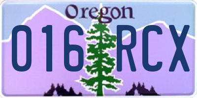 OR license plate 016RCX
