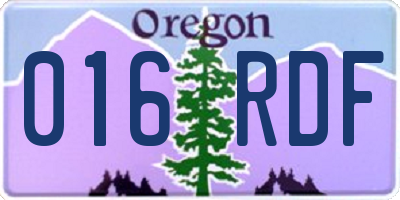 OR license plate 016RDF