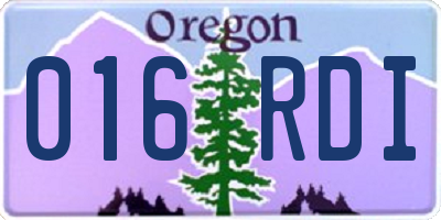 OR license plate 016RDI