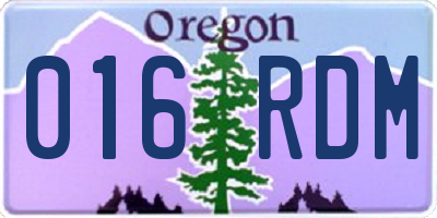 OR license plate 016RDM