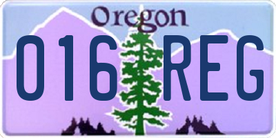 OR license plate 016REG