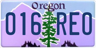 OR license plate 016REO
