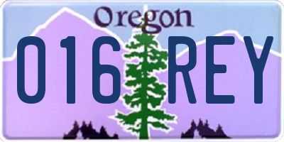 OR license plate 016REY
