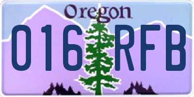 OR license plate 016RFB